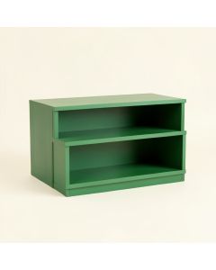 Cedar Arc Low Bookcase (synthetic illustration; no displayed measurements)