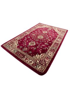 Aster Oriental Tufted Wool Magenta Area Rug