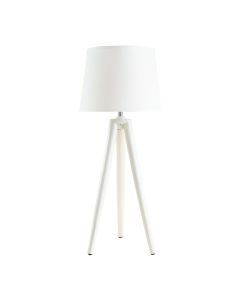 Cliff Dale Floor Lamp With A Plain Fabric Shade - White