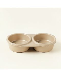 Briar Falls Pet Feeding Stand With Two Plain Empty Bowls - Beige (synthetic illustration; no displayed measurements)