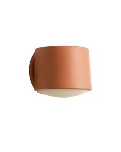 Fern Crossing Wall Sconce Mounted On A Plain Wall - Terracotta