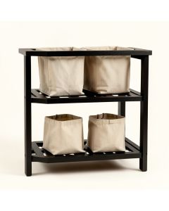 Willow Canyon Laundry Sorting Station With Plain Removable Bags - Black (synthetic illustration; no displayed measurements)