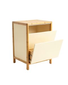 Cliff Bridge Freestanding Pull-Out Hamper Cabinet - Cream (synthetic illustration; no displayed measurements)