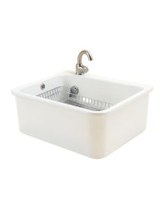 21 '' L X 16 '' W Farmhouse Kitchen Sink With Sink Grid And Basket Strainer