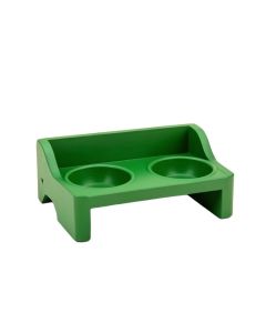 Cliff Canyon Pet Feeding Stand With Two Plain Empty Bowls - Green