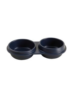 Hill Bluff Pet Feeding Stand With Two Plain Empty Bowls - Navy