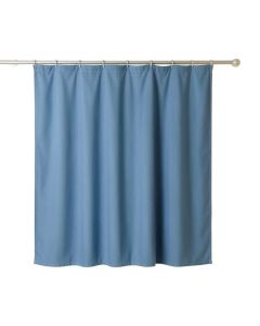 Heath Branch Shower Curtain Hanging Flat From A Plain Rod - Blue (synthetic illustration; no displayed measurements)