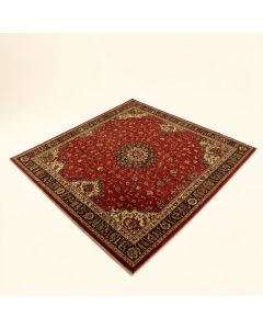 Contemporary Machine Made Power Loom Wool And Polyester Red/Brown Area Rug (synthetic illustration; no displayed measurements)