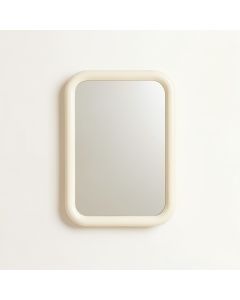 Maple Crest Framed Wall Mirror - Ivory (synthetic illustration; no displayed measurements)