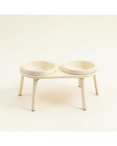 Shore Canyon Pet Feeding Stand With Two Plain Empty Bowls - Ivory (synthetic illustration; no displayed measurements)