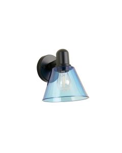 Willow Dale Wall Sconce Mounted On A Plain Wall - Blue