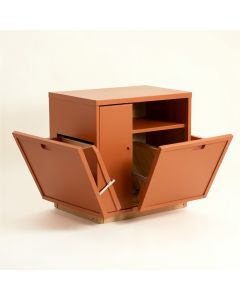 Heath Bluff Freestanding Pull-Out Hamper Cabinet - Terracotta (synthetic illustration; no displayed measurements)