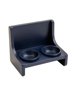 Cliff Falls Pet Feeding Stand With Two Plain Empty Bowls - Navy