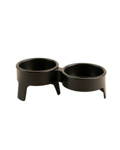 Laurel Bend Pet Feeding Stand With Two Plain Empty Bowls - Black