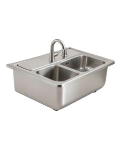 Kohler Tailor Large Double Basin Stainless Steel Sink With Large Flora Insert