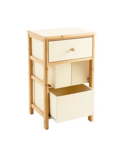 Dawn Bluff Freestanding Pull-Out Hamper Cabinet - Cream