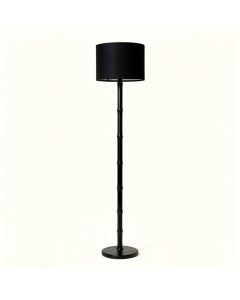Summit Brook Floor Lamp With A Plain Fabric Shade - Black (synthetic illustration; no displayed measurements)