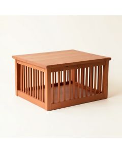 Clay Dell Empty Furniture-Style Pet Crate - Terracotta (synthetic illustration; no displayed measurements)