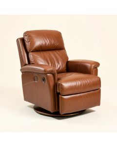 Bradley 33 '' Wide Genuine Leather Swivel Club Recliner (synthetic illustration; no displayed measurements)