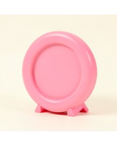 14 '' Pink Hibiscus Clock With Thermometer (synthetic illustration; no displayed measurements)