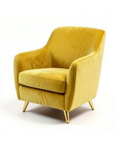 Modern Soft Velvet Material Yellow Ergonomics Accent Chair (synthetic illustration; no displayed measurements)