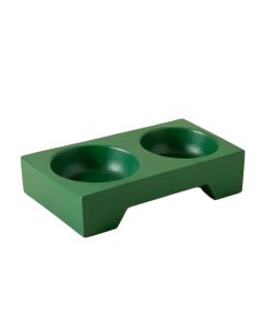 Laurel Edge Pet Feeding Stand With Two Plain Empty Bowls - Green
