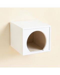 Reed Crest Wall-Mounted Cat Perch - White (synthetic illustration; no displayed measurements)