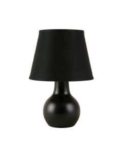 River Bridge Table Lamp With A Plain Fabric Shade - Black