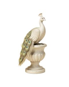 Staverden Castle Peacock On An Urn Garden Statue