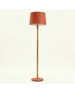 Alder Bluff Floor Lamp With A Plain Fabric Shade - Terracotta (synthetic illustration; no displayed measurements)