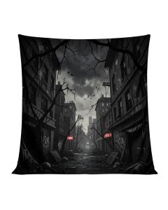 Graffiti Grunge Art Wall Several Creepy Underground City Urban Landscape Print Duvet Cover Set (synthetic illustration; no displayed measurements)