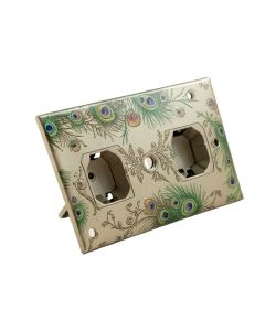 Peacock Head N Peacock Feathers 1-Gang Duplex Outlet Wall Plate