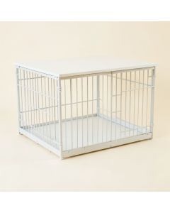 Dune Edge Empty Furniture-Style Pet Crate - White (synthetic illustration; no displayed measurements)