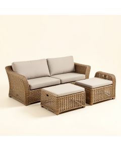 3 Piece Patio Furniture Set , Pe Wicker Rattan Outdoor Sofa (synthetic illustration; no displayed measurements)