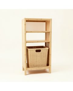Dune Bend Freestanding Pull-Out Hamper Cabinet - Beige (synthetic illustration; no displayed measurements)