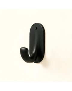 Reed Arc Wall-Mounted Robe Hook - Black (synthetic illustration; no displayed measurements)