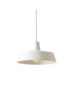 Reed Canyon Pendant Light Suspended From One Plain Cable - White (synthetic illustration; no displayed measurements)