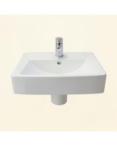 Frame White Ceramic Rectangular Drop-In Bathroom Sink With Overflow (synthetic illustration; no displayed measurements)