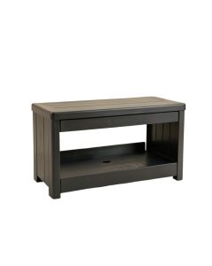 Lake Crossing Narrow Outdoor Storage Bench - Black