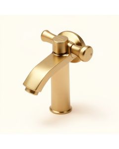 Circular X Handle Single Hole Bathroom Faucet (synthetic illustration; no displayed measurements)