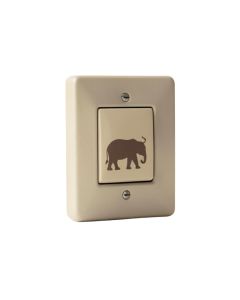 Grey Elephant Silhouette Animal On Minimalist Style 1-Gang Toggle Light Switch Wall Plate (synthetic illustration; no displayed measurements)