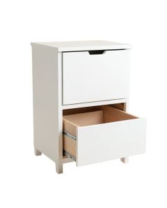 Oak Canyon Freestanding Pull-Out Hamper Cabinet - White