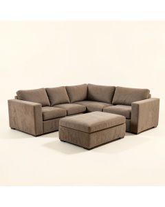 Alídio 132 '' Wide Microfiber/Microsuede Left Hand Facing Modular Sectional With Ottoman (synthetic illustration; no displayed measurements)