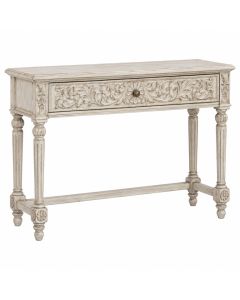 Adelinna Hand Carved Antique White Console Table