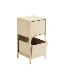 Willow Arc Freestanding Pull-Out Hamper Cabinet - Beige
