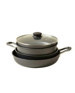 Lloydpans Kitchenware 3 Piece Non-Stick Skillet Set With Lid