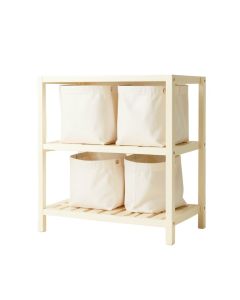 Holly Crest Laundry Sorting Station With Plain Removable Bags - Cream