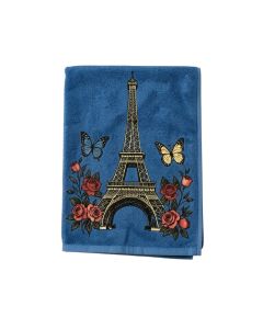 Kisner Eiffel Tower Hand Towel With Roses And Butterflies Hand Towel