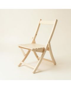 Oak Bridge Folding Outdoor Chair - Ivory (synthetic illustration; no displayed measurements)