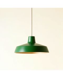 Elm Bend Pendant Light Suspended From One Plain Cable - Green (synthetic illustration; no displayed measurements)